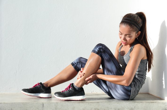 woman with muscle strain